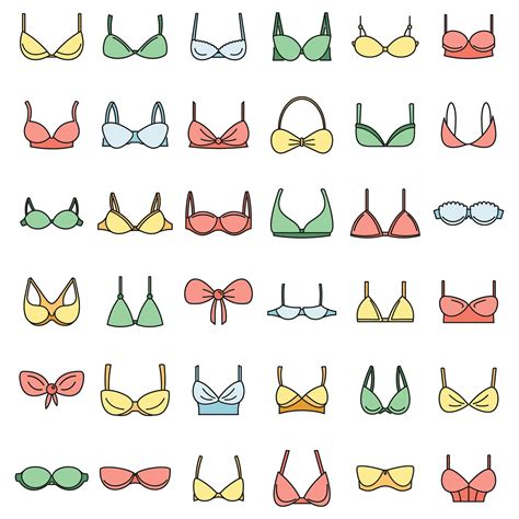 Modern Bra Icons Set Vector Color Line Vector Art At Vecteezy