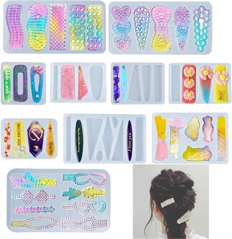 Amazon ISuperb 10 PCS Hair Clip Silicone Resin Molds Jewelry