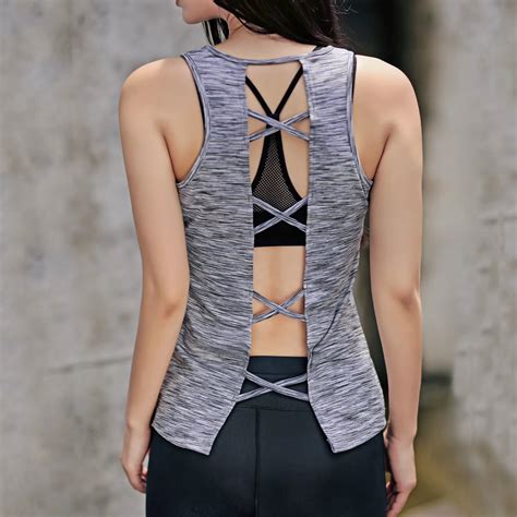 Sexy Racerback Yoga Tank Top Running Vest Sleeveless Sport T Shirt