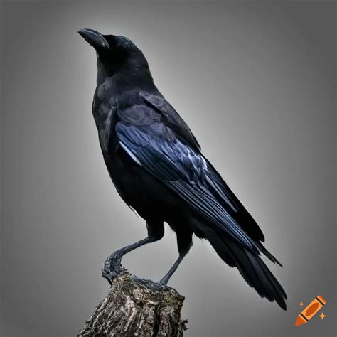 Crow Perched On A Tree Branch On Craiyon