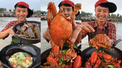 Fisherman Dagang Eat Lobster Bread Crab Swimming Crab Octopus