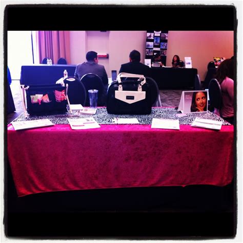 Our display table for our job fair | Mary kay, Kay, Vendor table