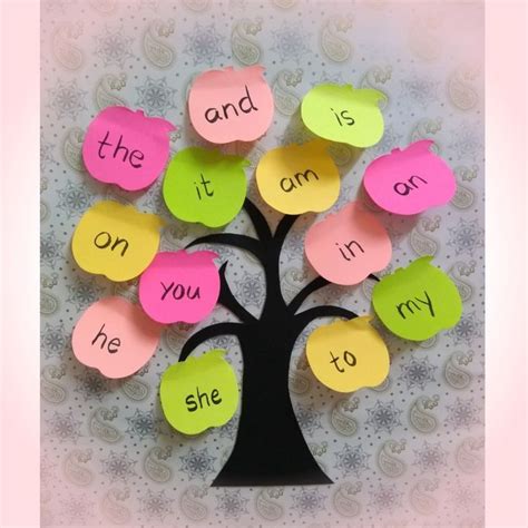 My Sight Words Tree Made Feom Sticky Notes School Art Activities