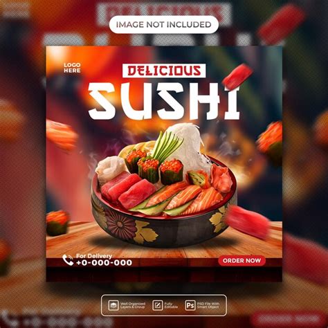 Menú De Sushi Delicioso Publicación En Redes Sociales O Plantilla De