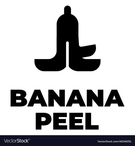 Banana peel silhouette Royalty Free Vector Image