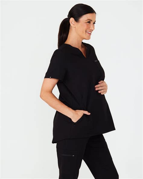 Tracy Black Maternity Scrub Top Scrub Lab Premium Medical Apparel