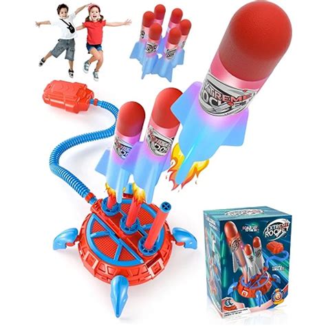 Amazon - TORTINARY Toy Rocket Launcher for Kids, 6 LED Foam Rockets Shoots Up to 100 Ft ...