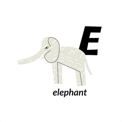 Premium Vector Vector Illustration With Elephant And English Capital