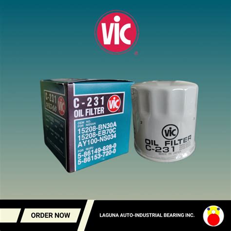 VIC Oil Filter C 231 For Nissan Navara Nissan NP300 Nissan NV350