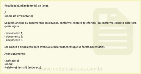 Modelo De Carta Para Envio De Documento PDF Exemplo De Carta Para