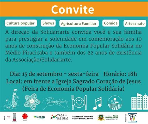 FEIRA DE ECONOMIA POPULAR SOLIDÁRIA 22 ANOS DA SOLIDARIARTE Jornal O