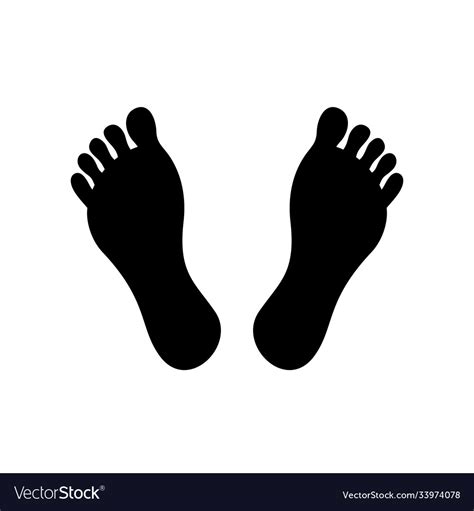 Bare Foot Silhouette Human Footprint Royalty Free Vector