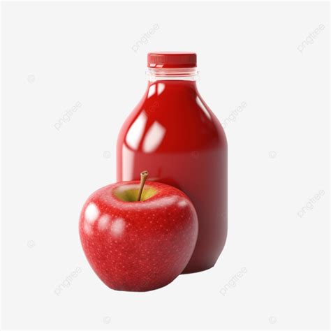 Bottle Of Juice Apple Isolated Png Ai Generative Juice Bottle Apple