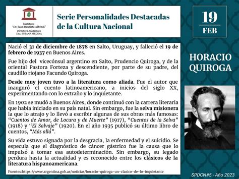 Serie Personalidades Destacadas De La Cultura Nacional Horacio Quiroga