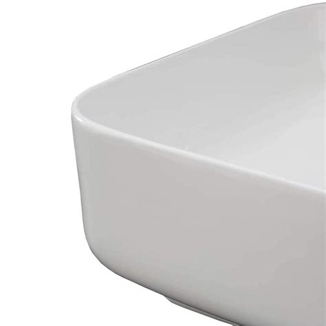 Dodrehome Lavabo De Salle De Bain Vasque Carr En C Ramique Blanche