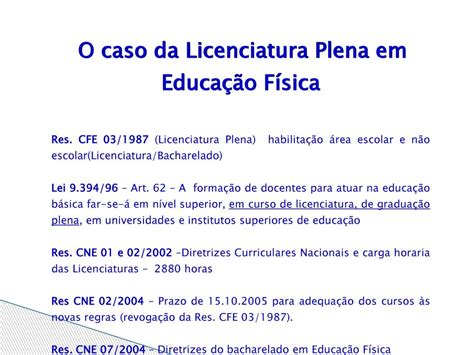 O Caso Da Licenciatura Plena Em Educa O F Sica Ppt Carregar