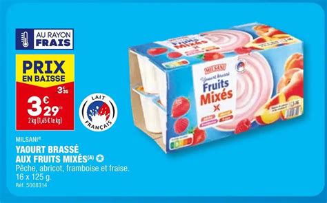 Promo MILSANI YAOURT BRASSÉ AUX FRUITS MIXÉS chez ALDI