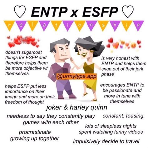 ENTP x ESFP relationship meme (mbti) | Entp, Mbti relationships, Entj ...