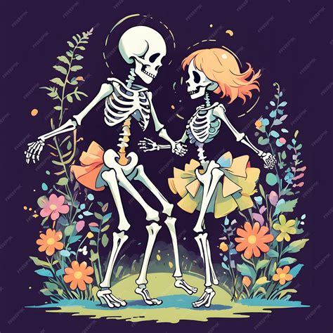 Premium Photo | Cute Skeleton Couple