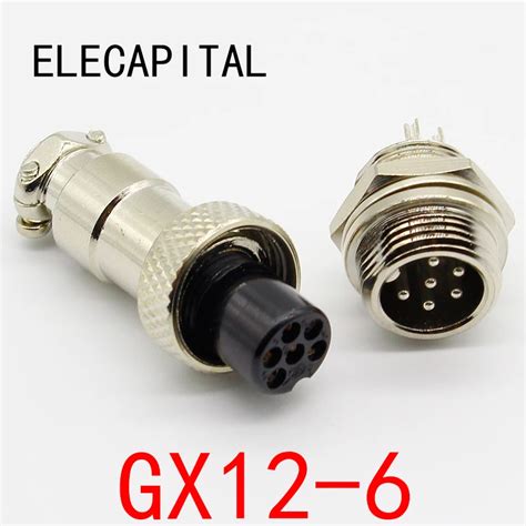 1pcs GX12 6 Pin Male Female 12mm Wire Panel Connector Aviation Plug