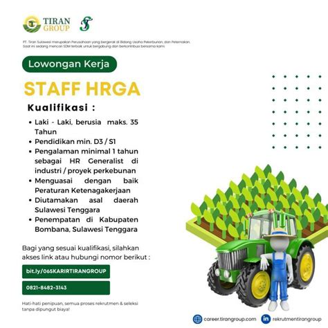 Lowongan Kerja Staff Hrga Di Tiran Group Nugasin