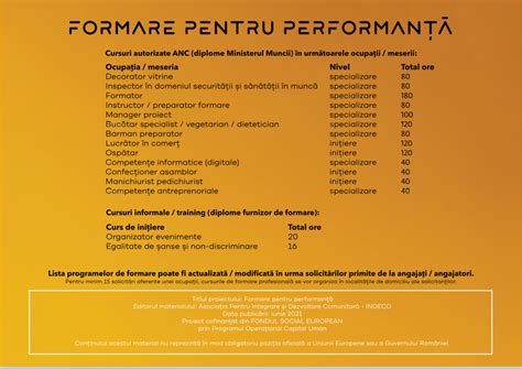 Ce cursuri de formare profesională se organizeaza GRATUIT în cadrul