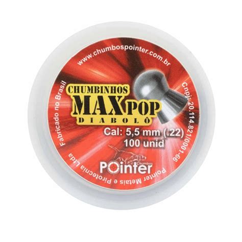 Chumbinho Max Pop Diabolo 5 5mm 100 Unidades Pointer VentureShop