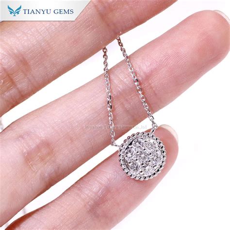 Tianyu Gems Customized K K K White Gold Colorless Brilliant Chain