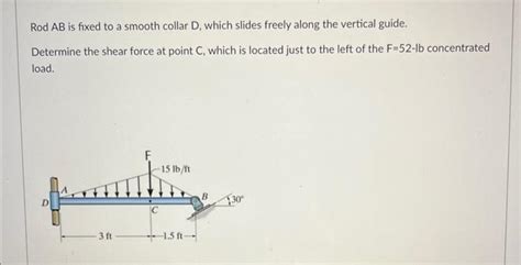 Solved Rod Ab Is Fixed To A Smooth Collar D Which Slides Chegg