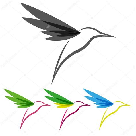 Colibrí estilizado coloreado vector gráfico vectorial s rumiantsev