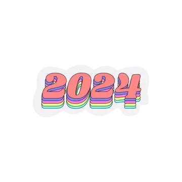 2024 Abstract Colorful Numbers Vector 2024 Abstract Colorful PNG And