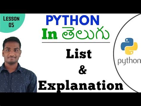 List In Python In Telugu Learn Python In Telugu Lesson 5 YouTube