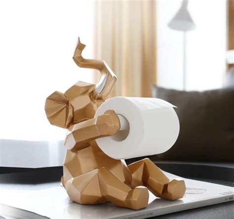 Elephant Statue Decorative Tissue Paper Roll Holder Unique Toilet