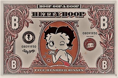 Betty Boop Brown Dollar Bill Betty Boop Boop Prints