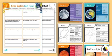 Solar System Fact Hunt Worksheet For Rd Th Grade Twinkl