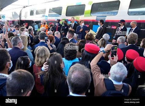 French President Emmanuel Macron Center Delivers His Speech At The