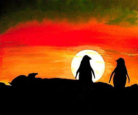 Penguin Sunset By Dia Spriggs From Landscapes