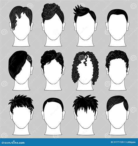 Set Of Male Haircuts Stock Photo - Image: 31771120