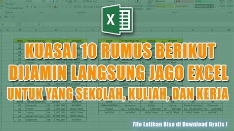 Rumus Excel Yang Paling Sering Digunakan Youtube