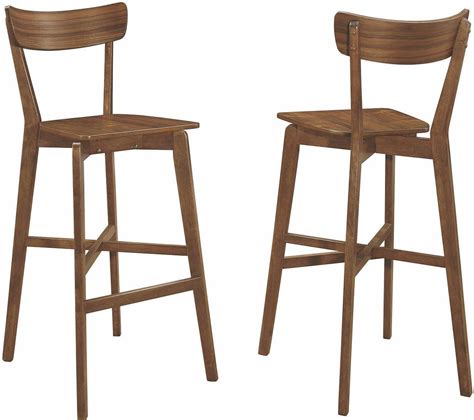 Rec Room Walnut Bar Stool Set Of 2 From Coaster Coleman Furniture