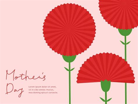 Premium Vector Mothers Day Template With Carnation Illustration