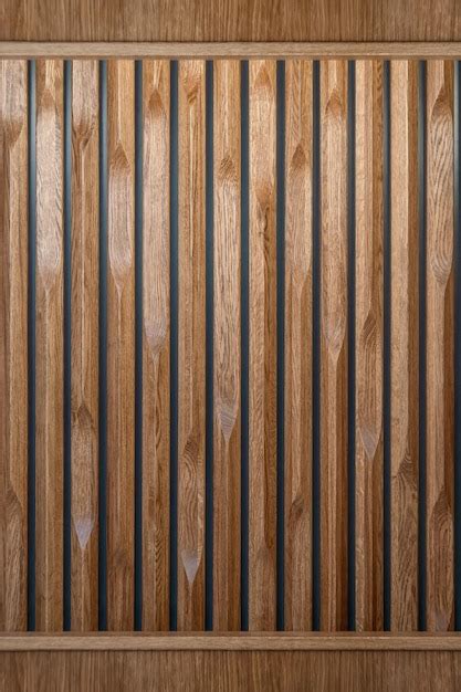 Premium Photo Decorative Wooden Panel Of Solid Oak Vertical Grooved