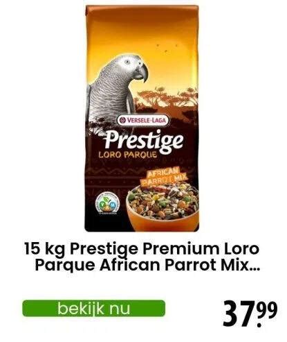 15 Kg Prestige Premium Loro Parque African Parrot Mix Versele Laga