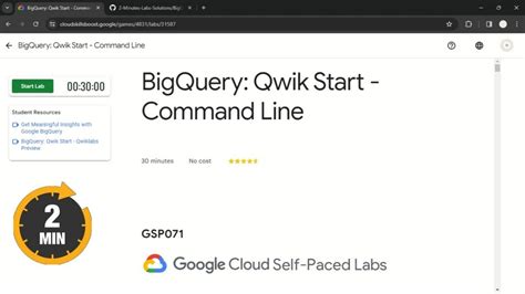 Bigquery Qwik Start Command Line Qwiklabs Gsp Youtube