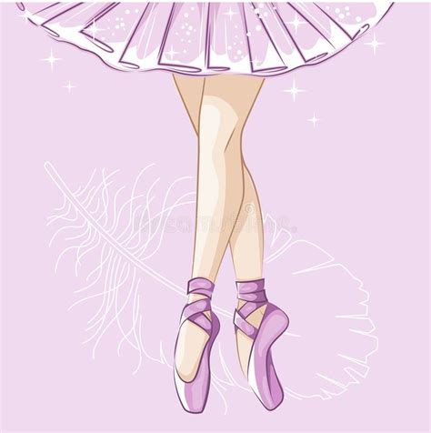 Ballerina Slender Legs In Ballet Slippers Stock Vector Illustration