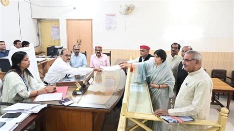 Sp Candidate Dimple Yadav Files Nomination For Mainpuri Bypoll