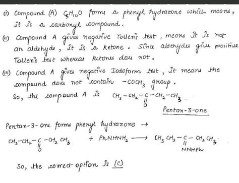 An Organic Compound X With Molecular Formula C H O Gives Test With