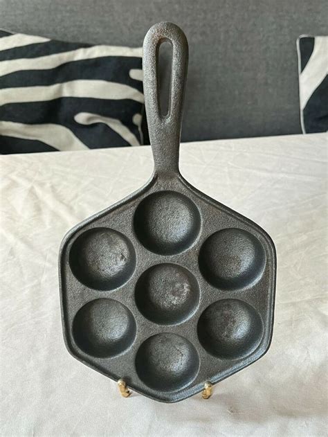 Vintage CAST IRON Danish Aebleskiver Pan - Pancake Ball Breakfast Pan | eBay | Aebleskiver ...