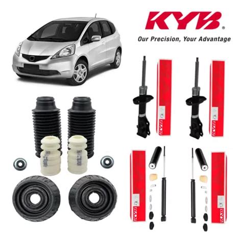 4 Amortecedores Kayaba Kit Suspensão Honda Fit 2008 A 2015