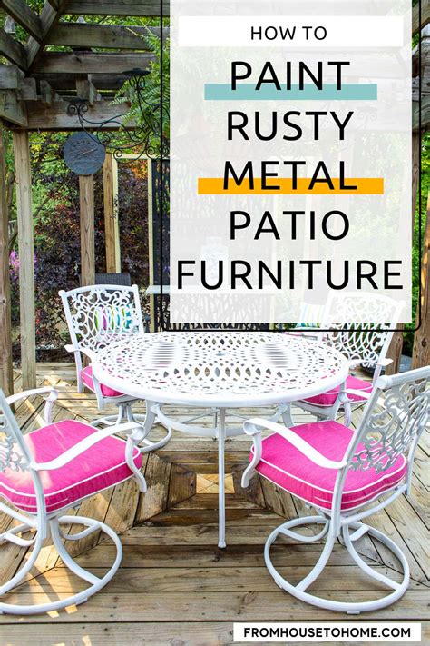 How To Paint Metal Patio Furniture - From House To Home